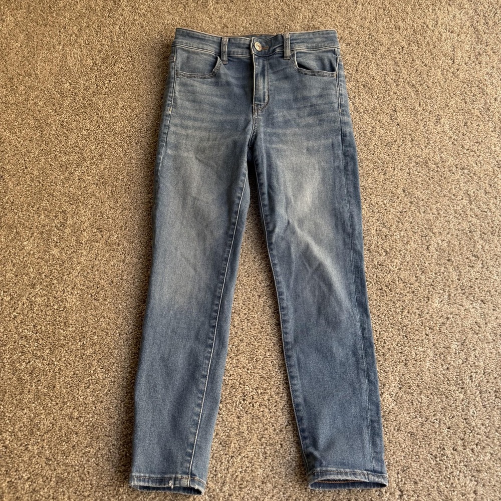 American Eagle Outfitters Skinny Jeans Womens 8 X-Short Blue Stretch Denim